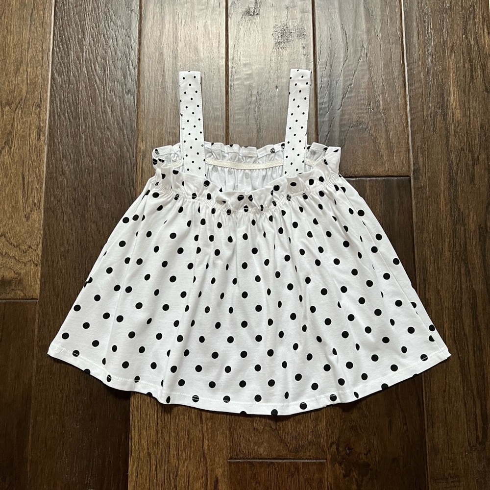 Zara Girls NWOT polka dot cotton Retro sleeveless top size 9 - Picture 6 of 12